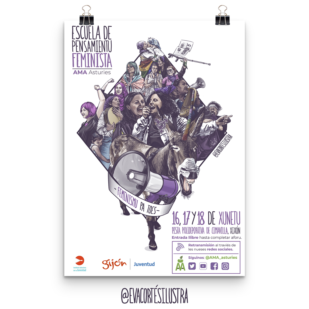 Cartel Escuela Feminista AMA Asturies
